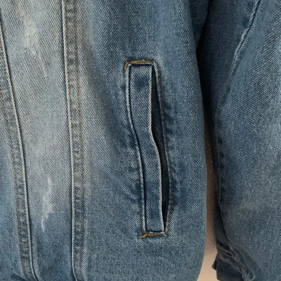 The Top Romance Blue Distressed Jean Jacket​​ - Picture 5 of 14